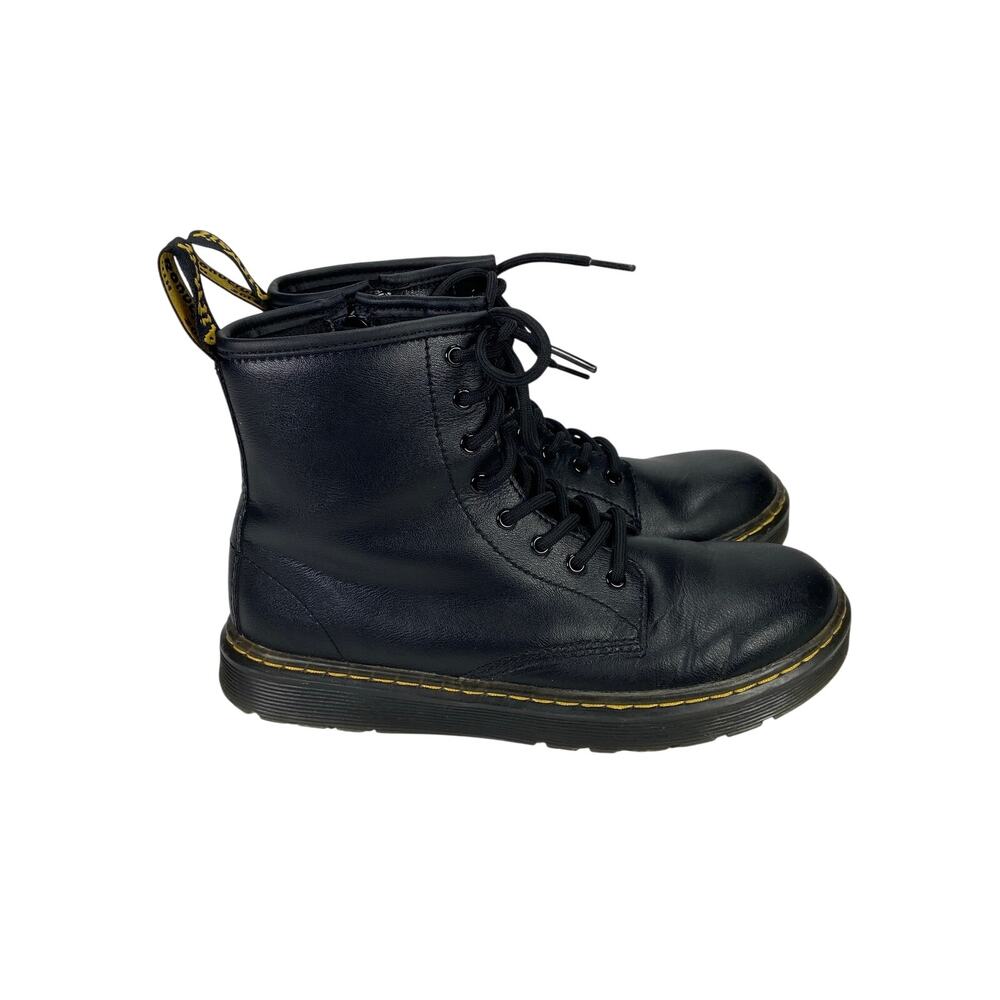 Dr Martens Zabala J Kids Black Leather Combat Boots Unisex L5 / M4